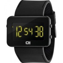 01theone Ipld202-3bk Black Wide Screen Unisex Watch