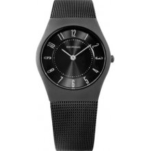 11930-322 Bering Time Black Grey Mesh Watch