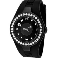 $149 Puma Dynamic Posh Women's Black Jeweled Watch Pu101122001