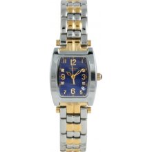 1964DLT Krug Baumen Tuxedo Two Tone 4 Diamond Blue Dial Steel-Two Tone...