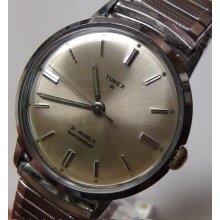 1967 Timex Men's 21Jwl Silver Watch w/ Bracelet