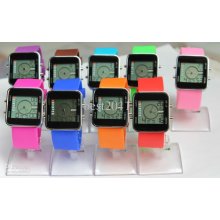 2012 Digital Dual Time Multifunction Silicone Led Watch Mixed Color