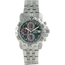 241269DM-GN Krug Baumen Mens Sportsmaster Diamond Green Dial