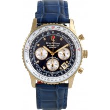 400207DS Krug Baumen Air Traveller Blue Dial Blue Strap