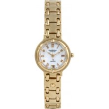 5116DL Krug Baumen Charleston 4 Diamond White Dial Gold Strap