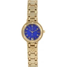 5117DL Krug Baumen Charleston 4 Diamond Blue Dial Gold Strap