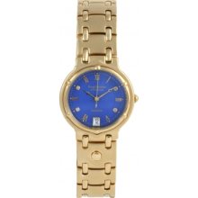 5117DM Krug Baumen Charleston 4 Diamond Blue Dial Gold Strap