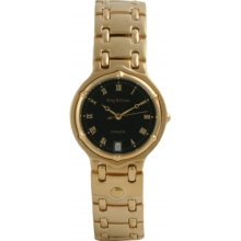 5118KM Krug Baumen Mens Charleston Black Gold Watch