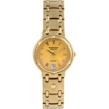 5120DM Krug Baumen Charleston 4 Diamond Yellow Dial Gold Strap