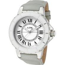 a_line Watches Women's Marina White Dial Grey Leather Grey Leather Wh