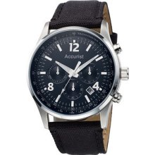 Accurist Gent's Chronograph Watch Black Strap - Automatic Date Function - Ms896b