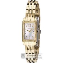 Accurist Gold-tone Ladies Watch With Swarovski Studded Rectangular Case Lb1330p