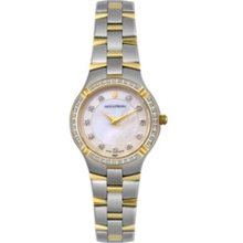 Accutron Womens 28R122 Barcelona Diamond Two Tone Stainless Steel Watc