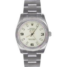 Airking Model 114234 Steel Smooth Bezel Silver White Stick Dial