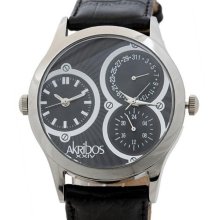 Akribos XXIV 'Quasar' Men's Dual Time Quartz Watch