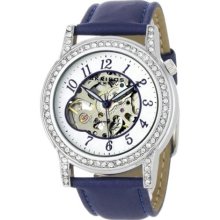 Akribos XXIV Women's Bravura Collection Skeleton Automatic Blue L ...