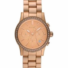 Aluminum Rose Gold Tone Glitz Watch