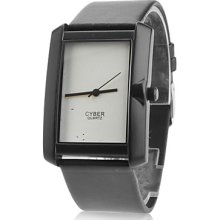 Analog Unisex Leather Quartz Wrist Watch (Black)