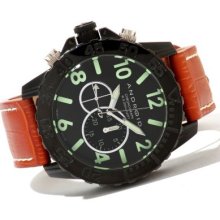 Android Men's Divemaster Trans 52 Quartz Chronograph Leather Strap Watch