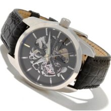 Android Men's Impetus Automatic Skeletonized Dial Alligator Strap Watch