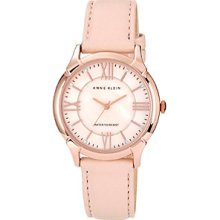 Anne Klein Rose Gold Round Case W/Blush Strap Women's