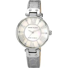 Anne Klein Silver Oversized Dial W/Printed Strap Women's