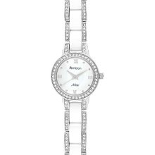 Armitron Women's White Ceramic and Crystal Dress Watch