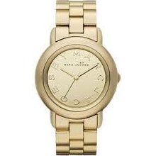 Auth Marc By Marc Jacobs Gold Logo Marci Women's Watch Mbm3098