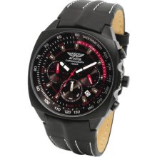 Aviator Men Watch. Leather Strap Water Resist G57