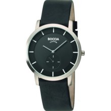 B3540-02 Boccia Mens Titanium Black Watch