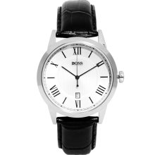 Boss by Hugo Boss Leather Black Strap Watch Black