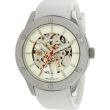 Breda Women's Addison Mechanical See-Through Watch in White