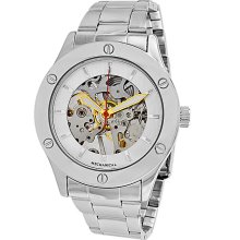 Breda Women's 'Addison' Mechanical See-through Watch (Silver)