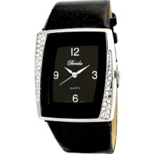 Breda Women's Mei Rectangle Rhinestone Watch in Black