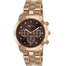 Breda Women's 'Nicole' Brown/ Rose-goldtone Watch (Rosegold)