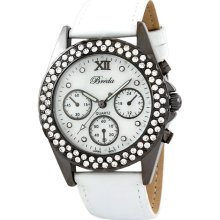 Breda Women's 'Victoria' Leather Watch (gun/white)