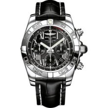 Breitling Chronomat B01 Stainless Steel Polished Bezel AB011012/B956-croco-black-deployant