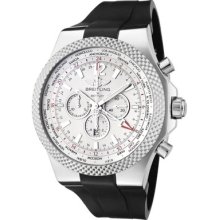 Breitling Men's Bentley Automatic Chronograph Silver Dial Black Rubber A4736212/G657