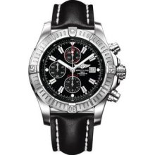 Breitling Super Avenger Stainless Steel A1337011/A699-leather-black-tang