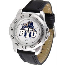 Brigham Young Cougars BYU Mens Leather Sports Watch