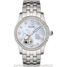 Bulova 96r122 Women's Authentic Skeleton 44 Diamond Watch