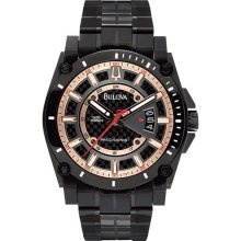 Bulova Black & Rose Gold-Tone Precisionist Watch