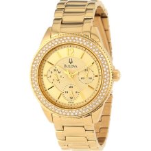 Bulova Ladies Gold Tone Stainless Steel Case and Bracelet Gold Tone Dial 97N102