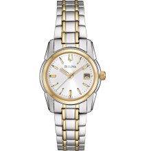 Bulova Ladies Two Tone Date Bracelet Watch 98M105