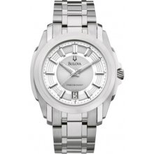 Bulova Men's 96B130 White Stainless-Steel Quartz Watch with Grey Dial