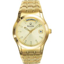 Bulova Men's Gold Tone Stainless Steel Gold Dial 97C48