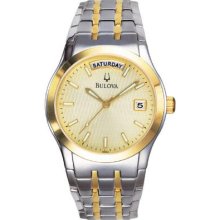 Bulova Men's Two-tone Bracelet Champagne Dial Quartz Watch 98c60