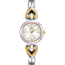 Bulova Two-Tone Diamond Open Heart Ladies Watch 98P131