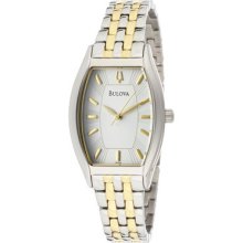 Bulova Watch 98l145 Women's Silver Dial Two Tone