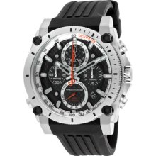 Bulova Watches Men's Champlain Chronograph Black Dial Black Silicone